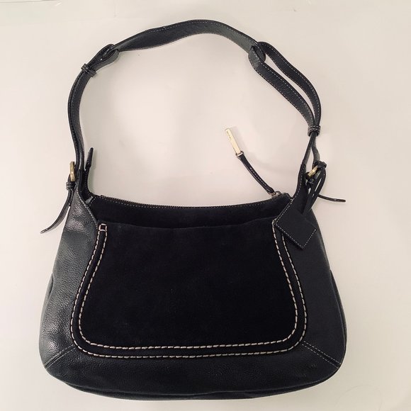 VIA SPIGA Leather Handbag Hobo Black, Shoulder Bag - Picture 1 of 8